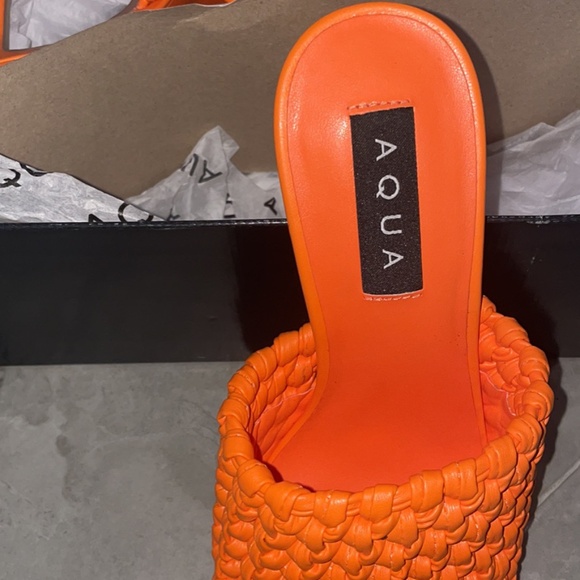AQUA NEON ORANGE WEAVED HEEL / BRAND NEW NEVER WORN - Picture 5 of 5
